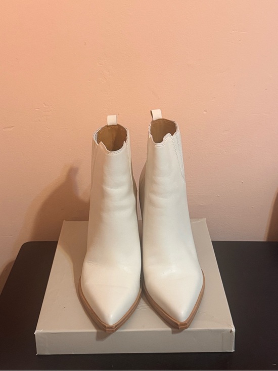 Marc Fisher Shoes - Marc Fisher White Pointed Chelsea Ankle Boots